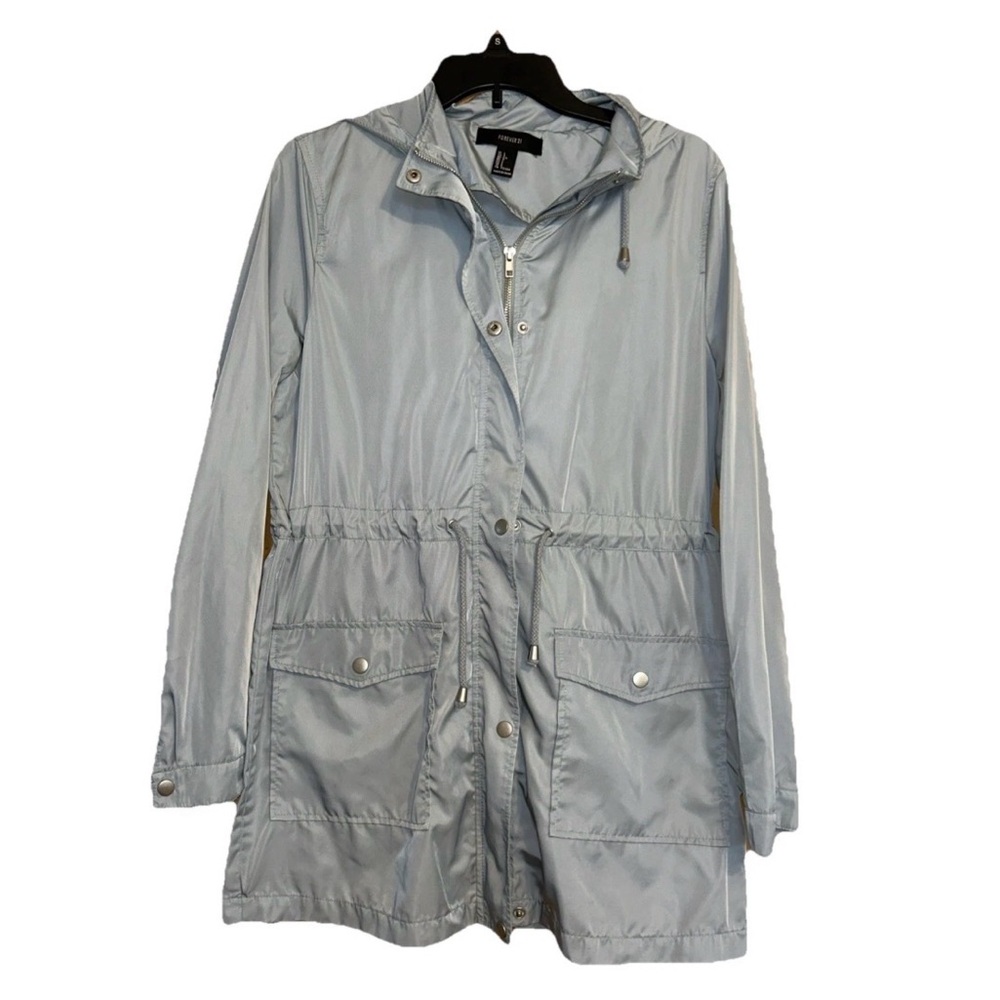 Forever 21 Light Blue Hooded Utility Anorak Jacket